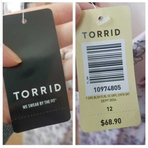 🆕️ Torrid Pink Floral Chiffon Dress Sz. 12 - Picture 4 of 9